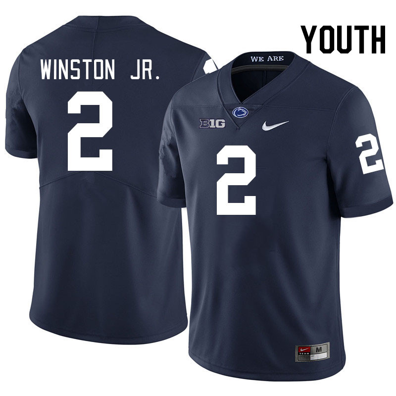 Youth #2 Kevin Winston Jr. Penn State Nittany Lions College Football Jerseys Stitched-Navy